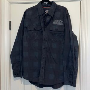 Men’s Harley Davidson Long Sleeve Button Up Shirt